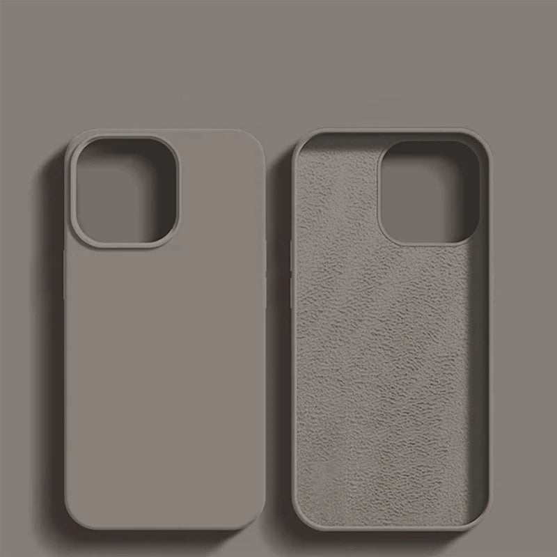 Luxury Shockproof Liquid Silicone Case for iPhone 13–16 Series | Soft Bumper Protective Cover