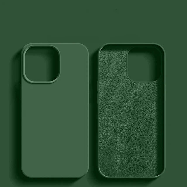 Luxury Shockproof Liquid Silicone Case for iPhone 13–16 Series | Soft Bumper Protective Cover