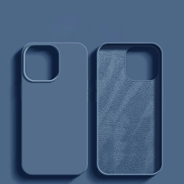 Luxury Shockproof Liquid Silicone Case for iPhone 13–16 Series | Soft Bumper Protective Cover