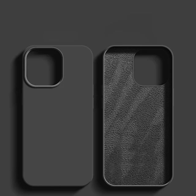Luxury Shockproof Liquid Silicone Case for iPhone 13–16 Series | Soft Bumper Protective Cover