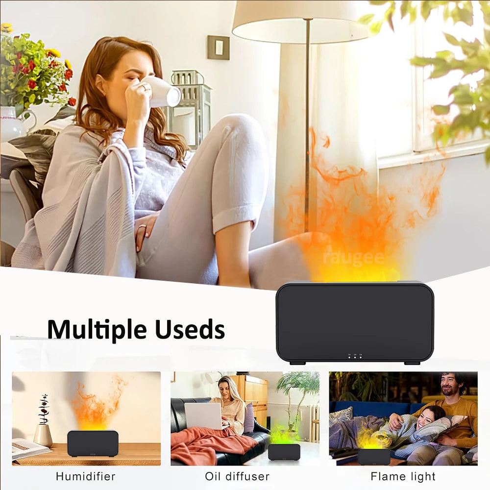 Air Aroma Flame Humidifier – Essential Oil Diffuser with LED Light | Sova